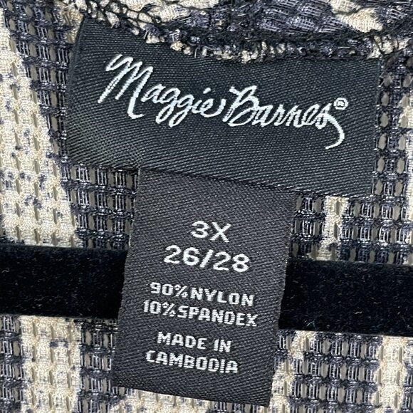 Maggie Barnes Womens Plus 3X 26/28 Zebra Open Front Cardigan Lightweight Knit - Picture 3 of 10